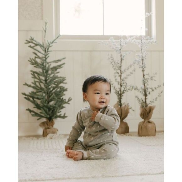 NWT! Rylee + Cru Fleece Long John In Winter Woods, Size 6-12M - Picture 2 of 4